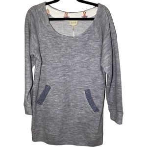 KOCH Women's Small Sweater Dress with‎ Pockets Wool Blend Grey Long Sleeve
